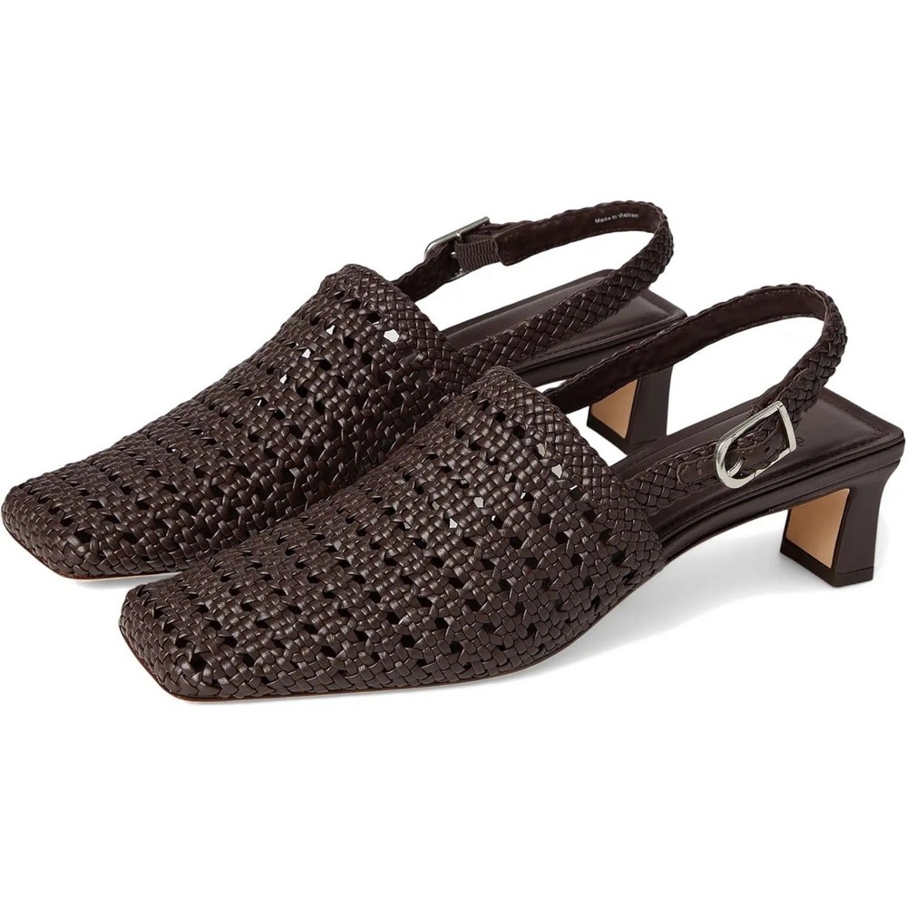 Vince Eris Women's Ganache Woven Pumps 8.5M Brown New No Box